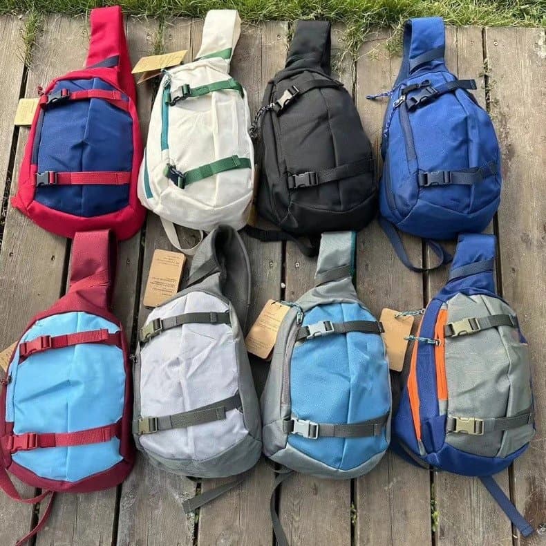 登山防水户外斜挎包尼龙牛津布运动休闲旅行单肩胸包撞色行包
