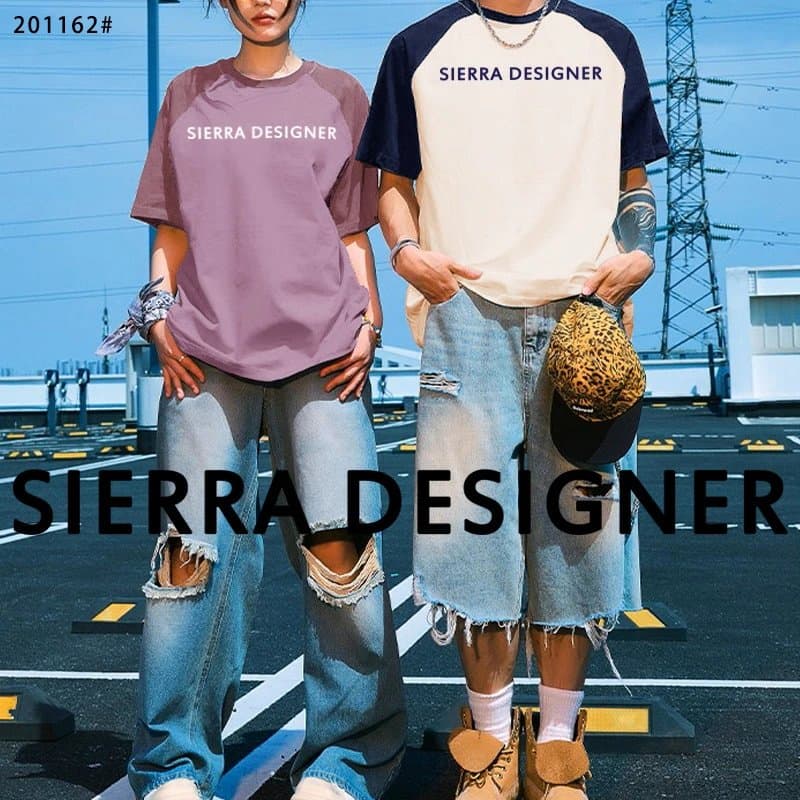 山脊SD工装美式复古撞色棉质T恤插肩袖防晒短袖男夏季 2173/SD男女短袖201162